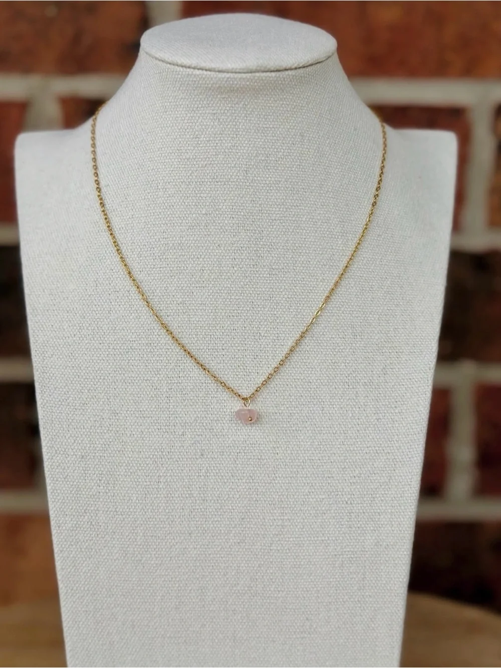 Dainty Pink Quartz Necklace
